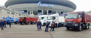 Читать далее о этой статье Тест-драйв КАМАЗов на «Газпром Арене» в Санкт-Петербурге